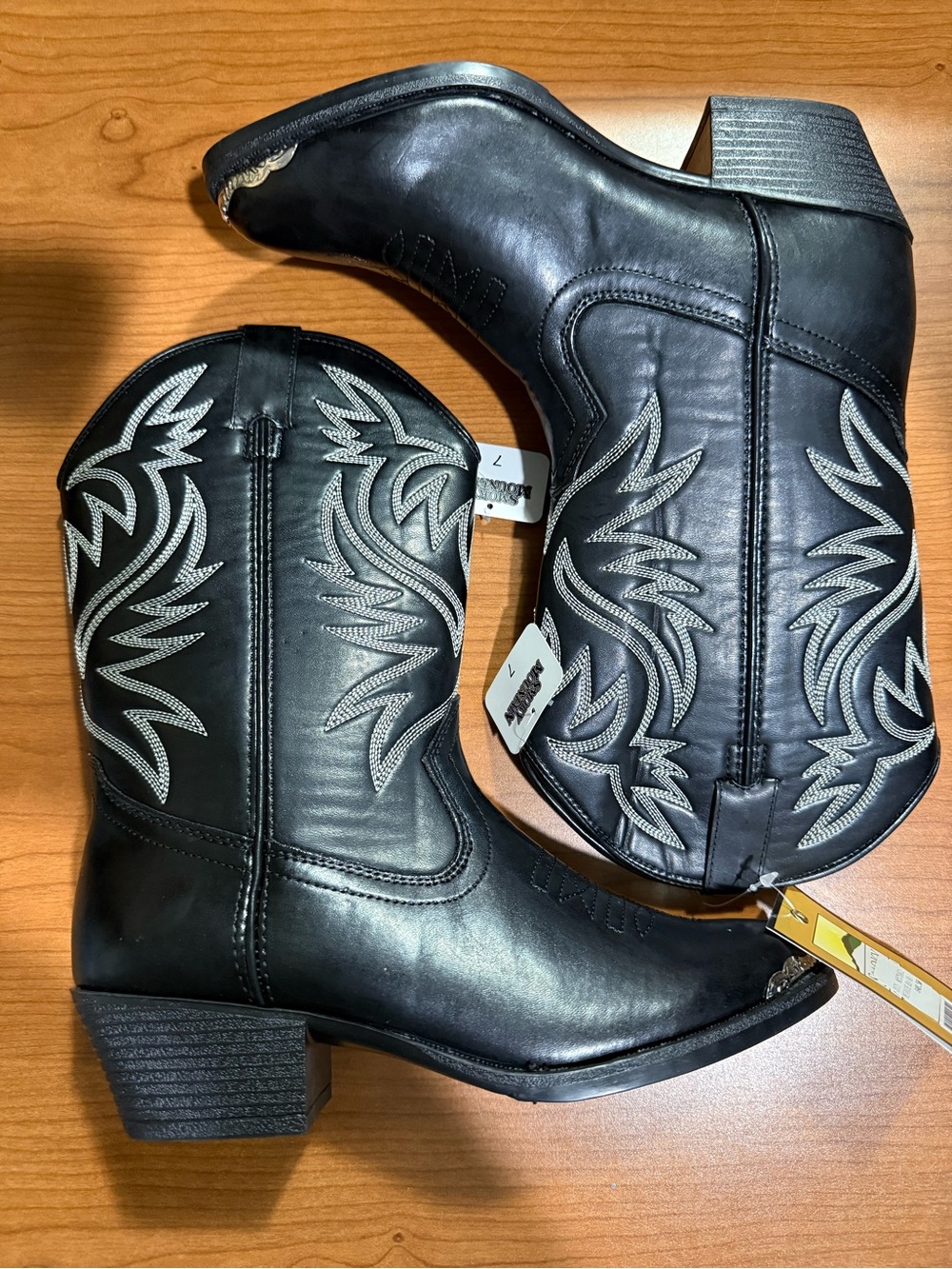 Women’s Black Embroidered Western Heeled Boots